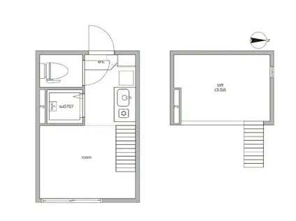 ハーモニーテラス堀ノ内III(ワンルーム/1階)の間取り写真