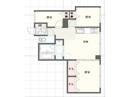 元町東ビル(3DK/4階)の間取り写真
