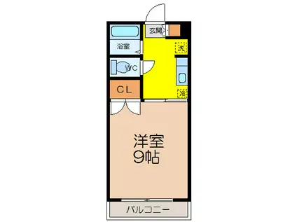 ファームリープII(1K/4階)の間取り写真