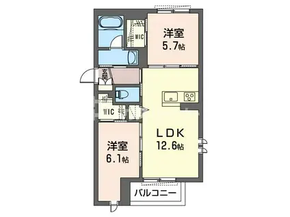 ラウレア(2LDK/3階)の間取り写真