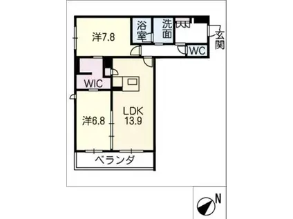 レフィアントITO(2LDK/3階)の間取り写真