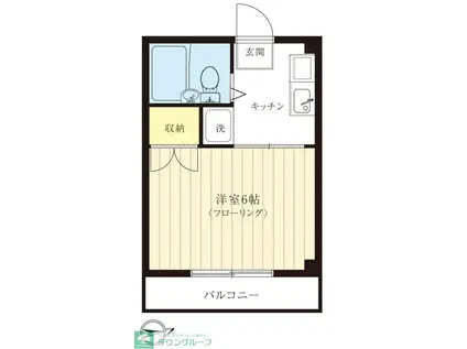 ラスタープレイスII(1K/4階)の間取り写真