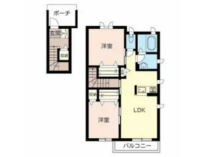 エンジェルプレゼンス(2LDK/2階)の間取り写真