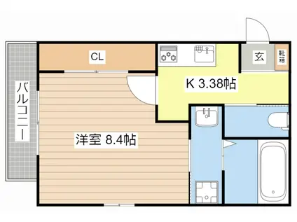 KENT HOUSE THREE(1K/2階)の間取り写真