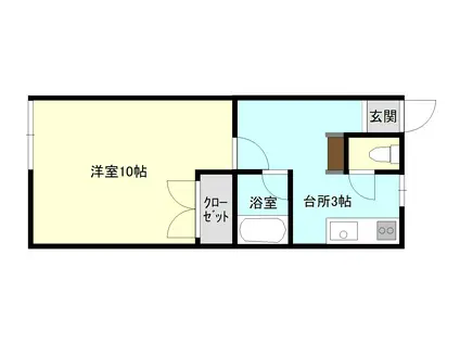 ふじハイツ(1K/1階)の間取り写真