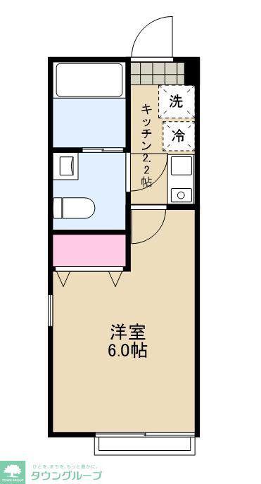 LA CREST百合ヶ丘(1K/1階)の間取り写真
