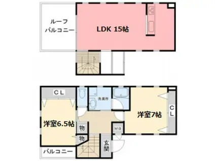 LA COUR(2LDK/1階)の間取り写真