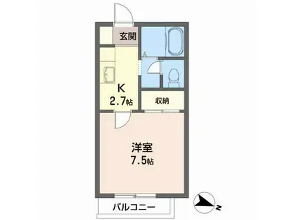 STハイツ大森(1K/2階)の間取り写真