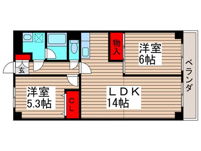 リアライズ市川原木(2LDK/1階)の間取り写真