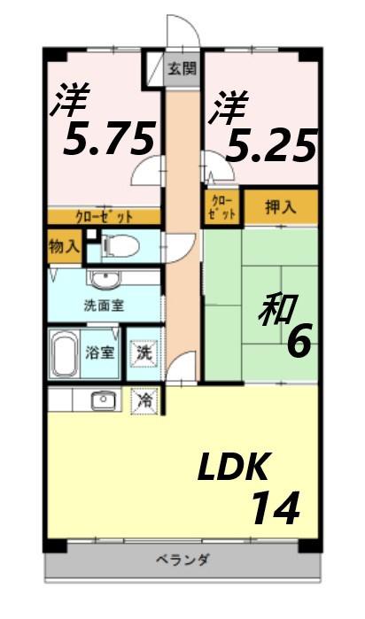 シルトクレーテ青山(3LDK/5階)の間取り写真