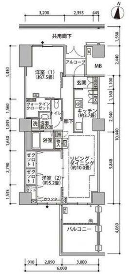東雲キャナルコートCODAN21号棟(2LDK/4階)の間取り写真