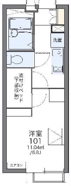 レオパレスグリーン中台(1K/2階)の間取り写真