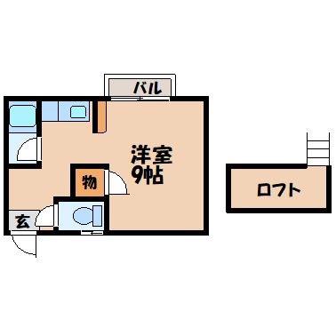 ラヴィエベール(ワンルーム/2階)の間取り写真