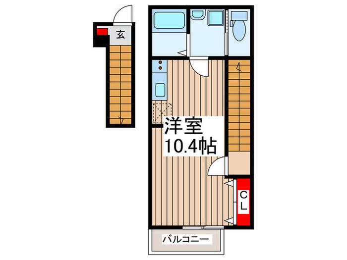 キャメル狭山市入間川(ワンルーム/2階)の間取り写真