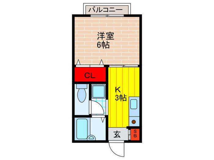 ロイヤルメゾン(1K/2階)の間取り写真