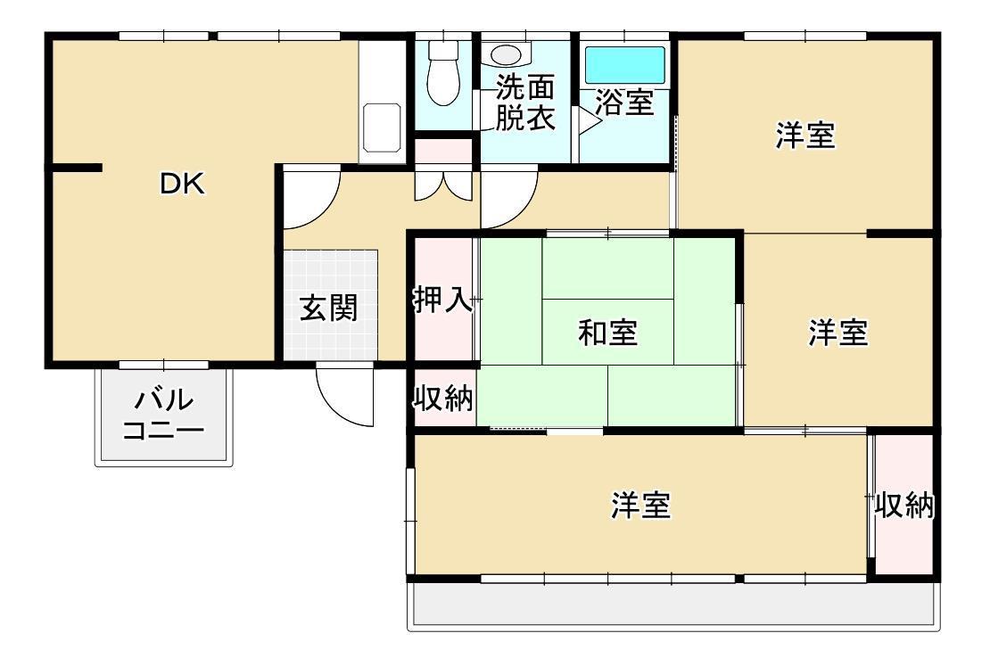 大字今津(4DK/1階)の間取り写真