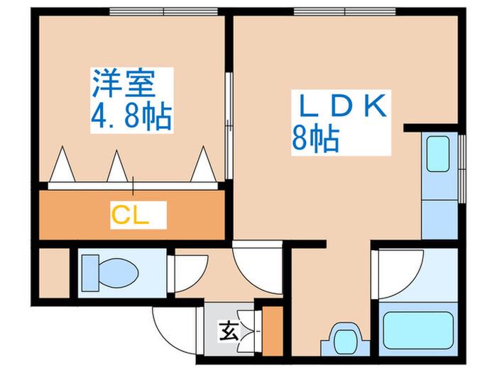 RED FRAT(1LDK/2階)の間取り写真