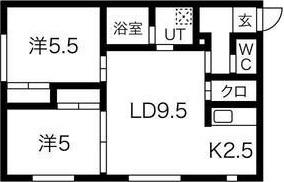 クラシックブルー(2LDK/2階)の間取り写真