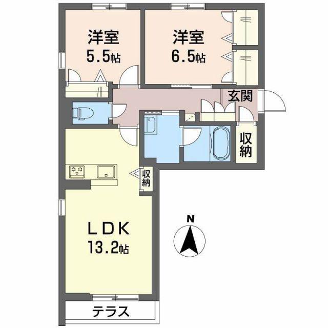 シャーメゾン英和(2LDK/1階)の間取り写真