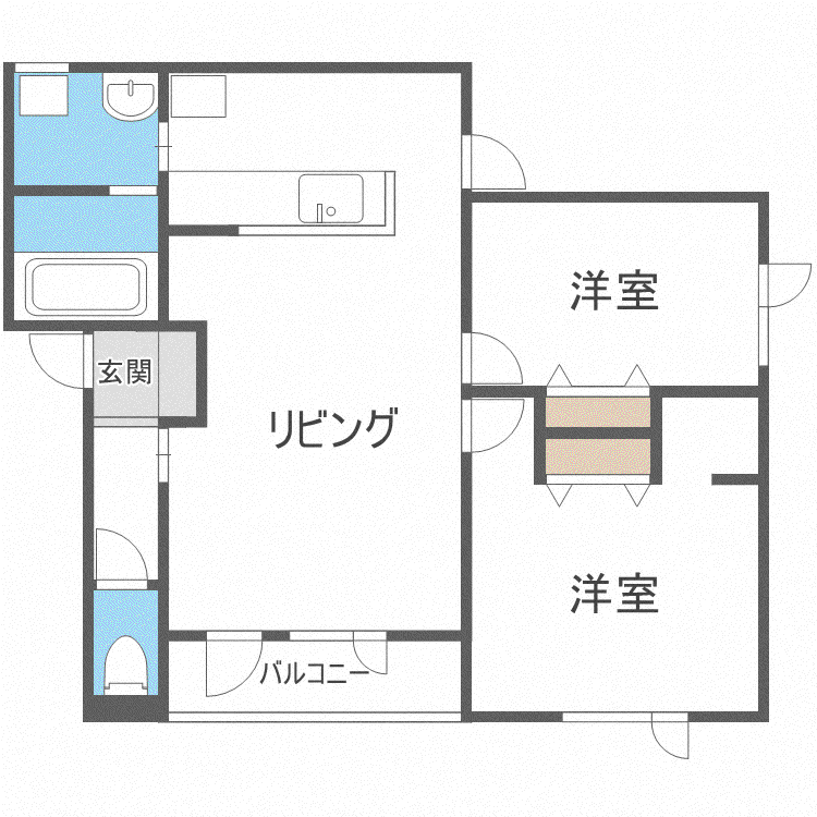 エターナルライトC(2LDK/1階)の間取り写真