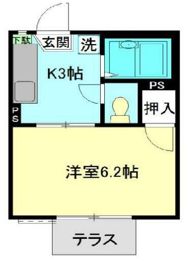 ハイツ桜台A棟(1K/1階)の間取り写真