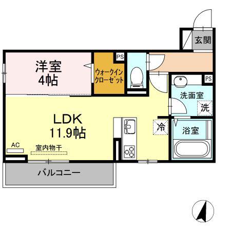 SOPHIA・MIRIMA(1LDK/3階)の間取り写真