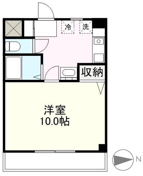 シャンボール仏生山(1K/1階)の間取り写真