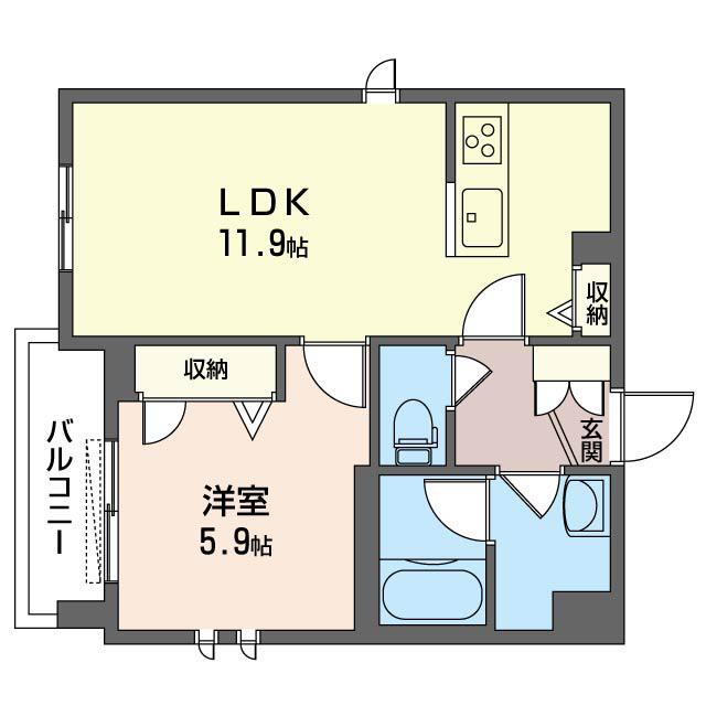SERENA VILLA(1LDK/2階)の間取り写真