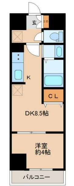 アスコット六丁の目(1LDK/2階)の間取り写真