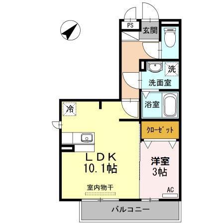 プリマテラッセ(1LDK/3階)の間取り写真