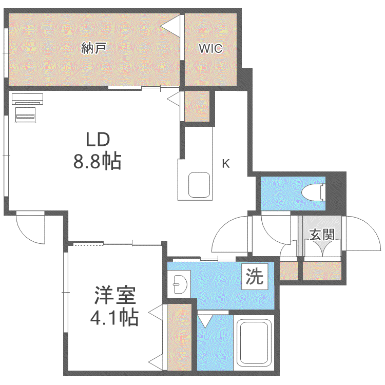 PINO KITAMARUYAMA(2LDK/1階)の間取り写真