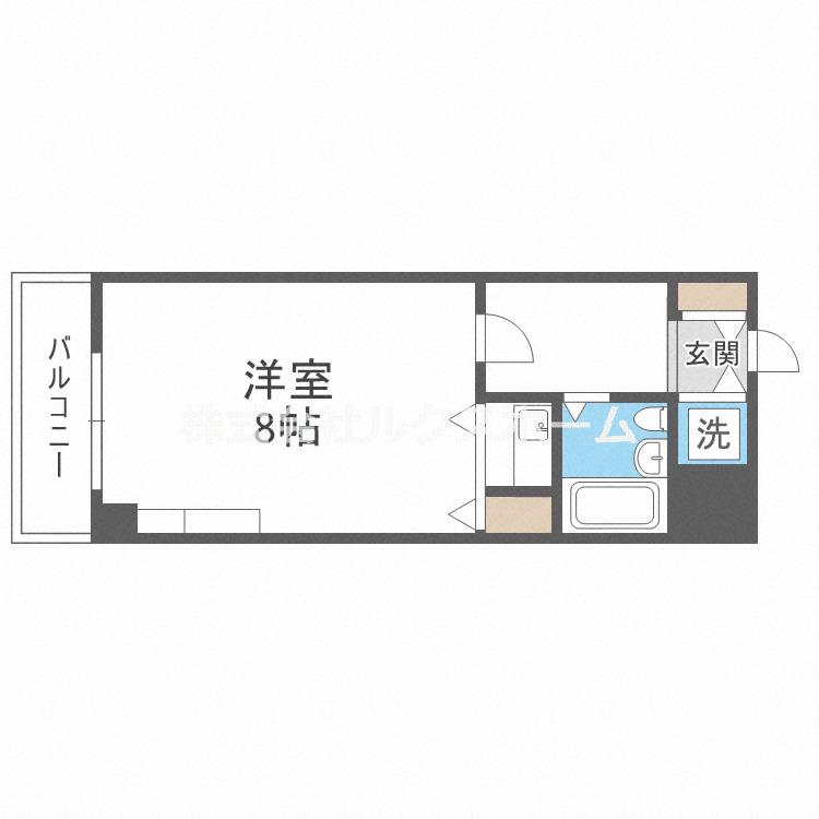 コーポラスムツミ(1K/2階)の間取り写真
