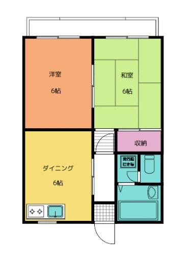クリエール橋本(2DK/3階)の間取り写真