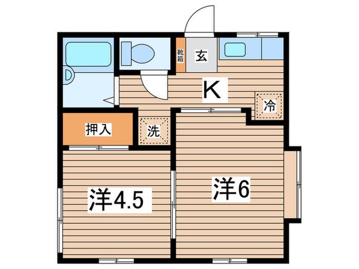 グレース羽黒(2K/1階)の間取り写真