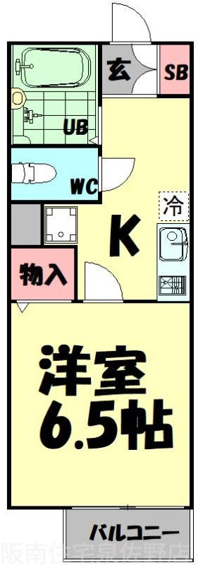 プリシェール味園II棟(1K/1階)の間取り写真