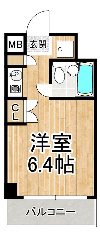 デリード塚本(1K/3階)の間取り写真