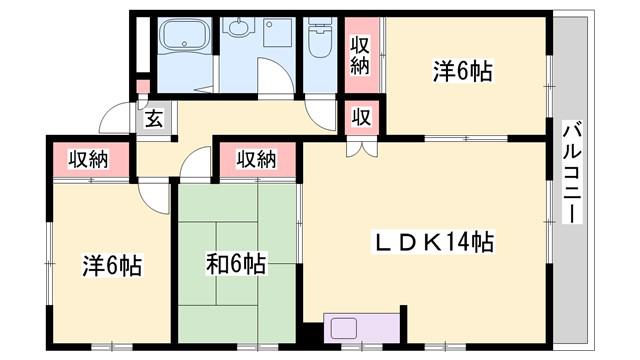 プラザ澤田(3LDK/3階)の間取り写真