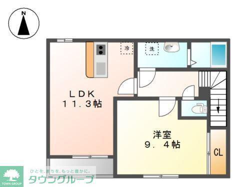 エクセルハイム(1LDK/2階)の間取り写真