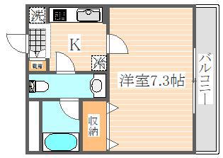 第16川崎ビル(1K/5階)の間取り写真