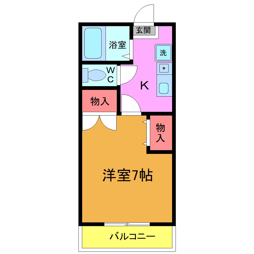 シャルムFI(1K/1階)の間取り写真