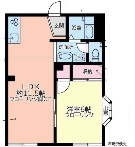 クレフォートときわA棟(1LDK/2階)の間取り写真