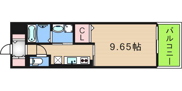 地下鉄四つ橋線 北加賀屋駅 徒歩10分 3階建 築14年(1K/3階)の間取り写真