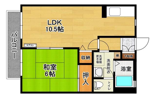 エクセルコートA(1LDK/2階)の間取り写真