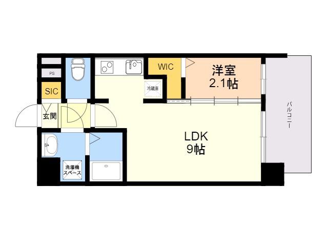 MODERN PALAZZO博多FRONT(1LDK/5階)の間取り写真