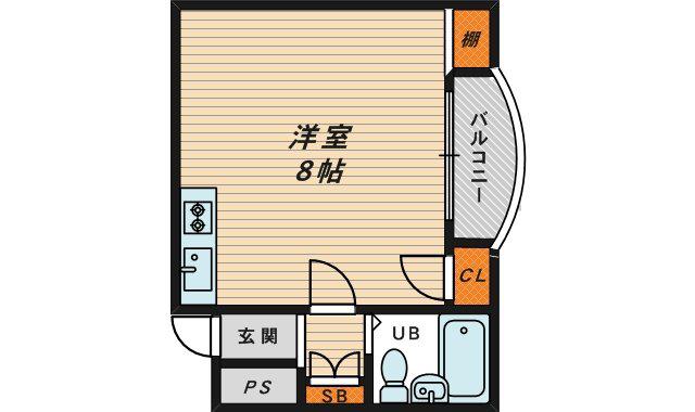 コスモレジデンス蒲生(ワンルーム/2階)の間取り写真