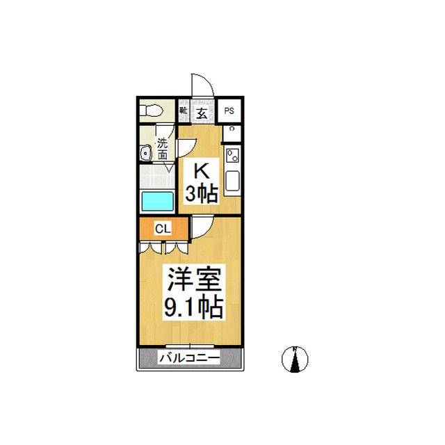 アメニティ・メゾン(1K/2階)の間取り写真