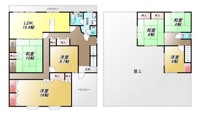 アトランティックビル(6LDK/3階)の間取り写真