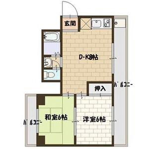 第2早岡ハイツ(2DK/2階)の間取り写真