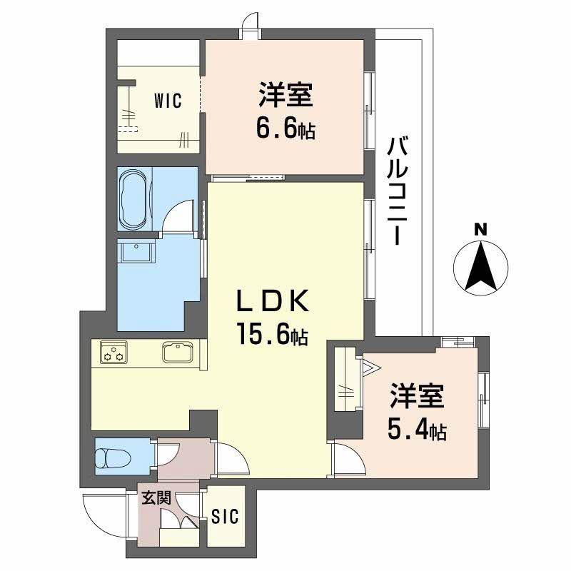 メゾンエディアン新金岡(2LDK/2階)の間取り写真