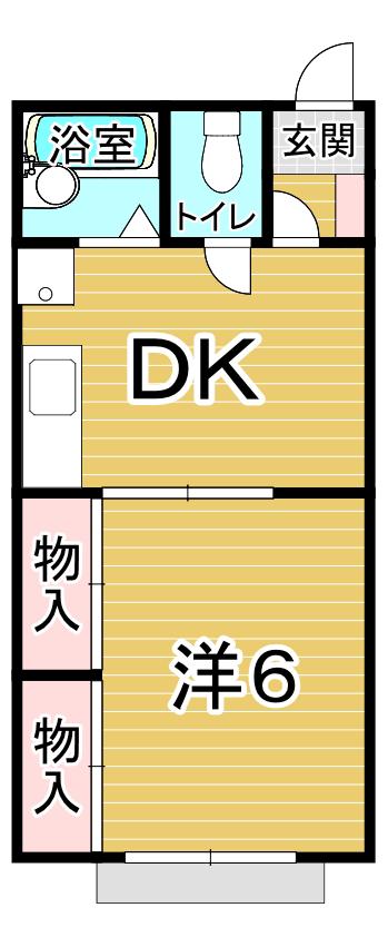 ボナール関口II(1DK/2階)の間取り写真